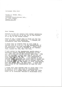 Letter from Mark H. McCormack to Vernon A. Brink