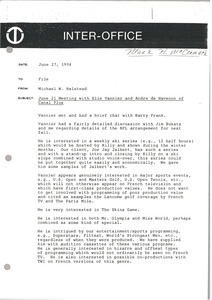 Memorandum from Michael W. Halstead to Mark H. McCormack