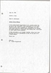 Memorandum from Mark H. McCormack to David A. Rees