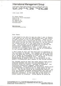 Letter from Mark H. McCormack to Ramon Masip