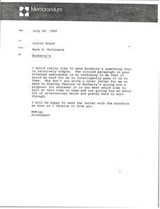 Memorandum from Mark H. McCormack to Julian Brand