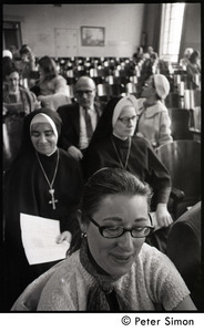 Two nuns seated in the crowd at the Martin Luther King memorial service