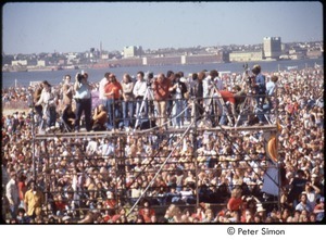 MUSE concert and rally: photographers on scaffolding during the 'No Nukes' rally