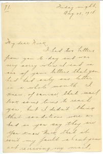 Letter from Letitia Crane to Frank F. Newth