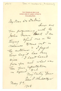 Letter from George W. Jacobs & Co. to W. E. B. Du Bois