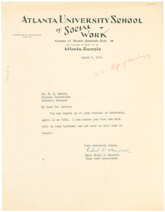 Letter from Ethel H. Maxwell to W. E. B. Du Bois