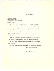 Letter from W. E. B. Du Bois to Emma Groves