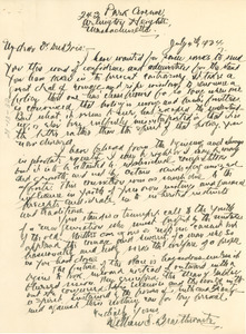 Letter from William S. Braithwaite to W. E. B. Du Bois