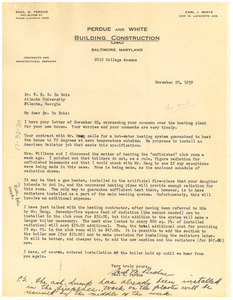 Letter from Perdue and White to W. E. B. Du Bois
