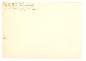 Envelope from Bible House to unidentified correspondent