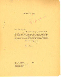 Letter from Ellen Irene Diggs to H. Severin