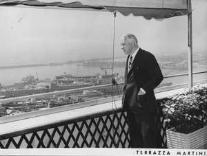 Louis M. Lyons standing outdoors