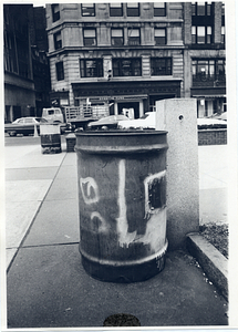 Trash can in Boston Common