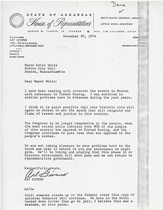 Letter to Mayor Kevin White