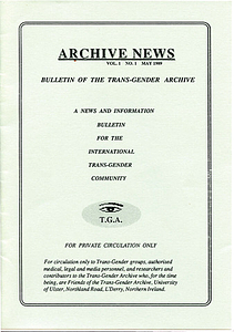 Archive News Vol. 1 No. 1 (May, 1989)