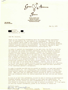 Correspondence from Judy Jennings to Lou Sullivan (May 12, 1989)