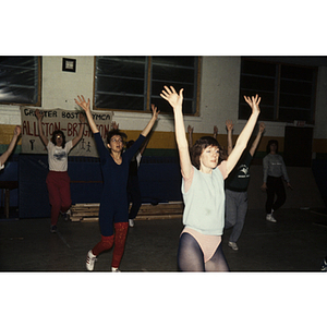 Women stretching in a gym