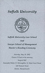 2002 Suffolk University Graduate Hooding Ceremony, Law School and Sawyer Business School