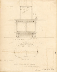 "Corner Washstand of Mahogany with Painted Decoration"