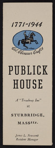 Brochure for the Publick House, Sturbridge, Mass., undated