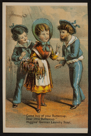 Trade cards for Higgins' German Laundry Soap, Chas S. Higgins, 94 Wall Street, New York, New York, 1880