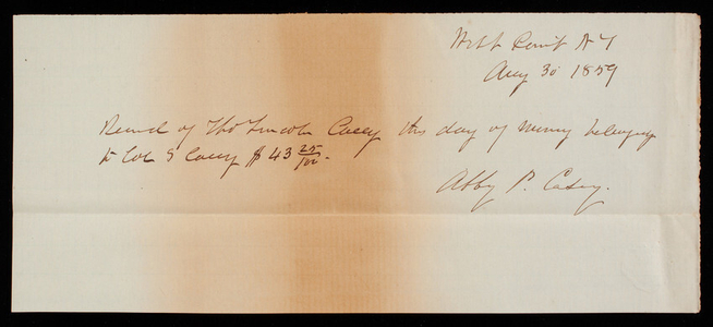 Abby Pearce Casey to Thomas Lincoln Casey, August 30, 1859
