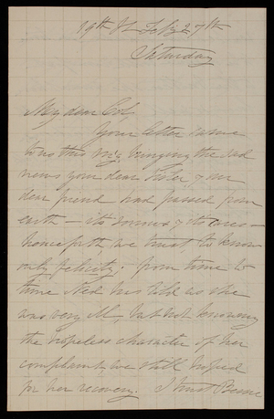 Alice W. Babcock to Thomas Lincoln Casey, February 27, 1886