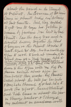 Thomas Lincoln Casey Notebook, February 1890-April 1890, 95, about the bond on the [illegible]