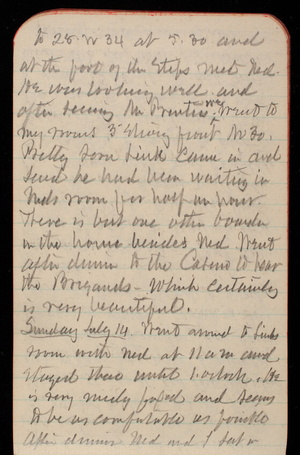 Thomas Lincoln Casey Notebook, July 1889-September 1889, 07, to 28 W 34 at 5:30 and
