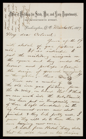 Bernard R. Green to Thomas Lincoln Casey, March 18, 1887