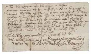Instructions to the prison keeper regarding Silvanus Warro's imprisonment, 2 March 1672