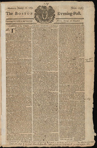 The Boston Evening-Post, 16 January 1769 (includes supplement)