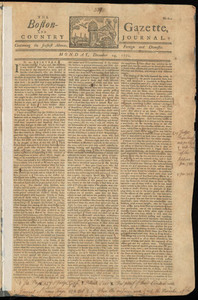 The Boston-Gazette, and Country Journal, 24 December 1770