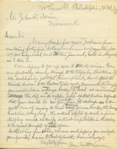 Letter from Benjamin Smith Lyman to John R. Neison