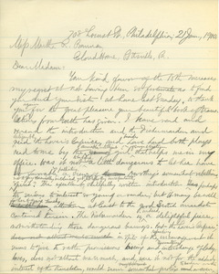 Letter from Benjamin Smith Lyman to Martha R. Bannan