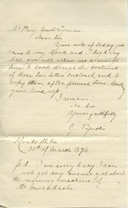 Letter from G. Noguchi to Benjamin Smith Lyman
