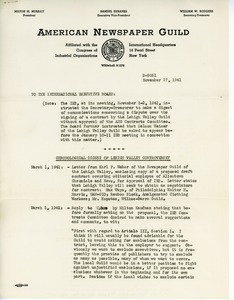 Letter from William W. Rodgers to International Executive Board, American Newspaper Guild