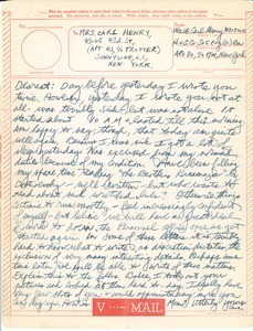 Letter from Carl Henry to Edith Henry