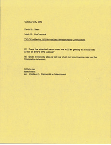 Memorandum from Mark H. McCormack to David A. Rees