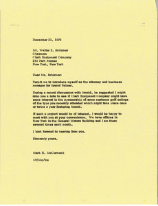 Letter from Mark H. McCormack to Walter E. Schirmer