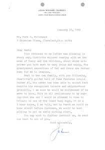 Letter from John Michael Dorsey to Mark H. McCormack