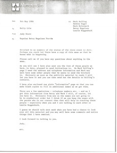 Memorandum from Judy Stott to Holly Lile