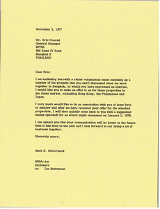 Letter from Mark H. McCormack to Eric Conrad