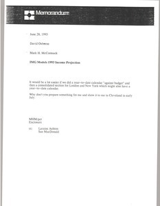 Memorandum from Mark H. McCormack to David Osborne