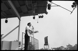 Bob Davenport performing on stage, Newport Folk Festival