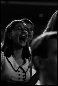 Beatles concert at Shea Stadium: ecstatic Beatles fan screaming