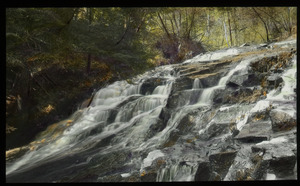 Pelham (brook cascading over rocky falls)