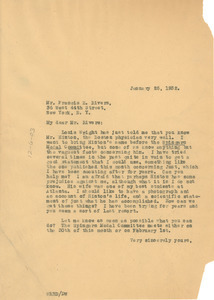 Letter from Francis E. Rivers to W. E. B. Du Bois