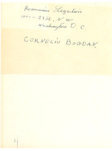 Address of Corneliu Bogdan