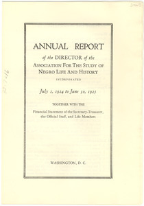 Annual report of the director of the Association for the study of Negro Life and History